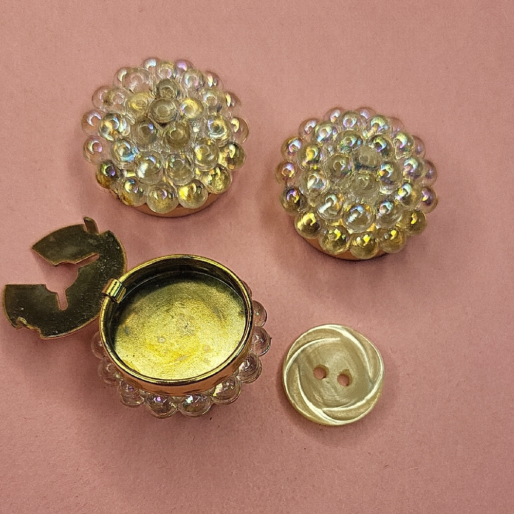 Elegant Gold and Iridescent Button Holder
